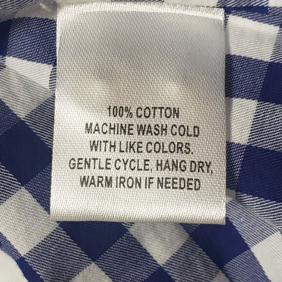 Untuckit Women's Belleza Checkered Shirt Cotton Blue & White Gingham — Pick Size - Picture 6 of 11